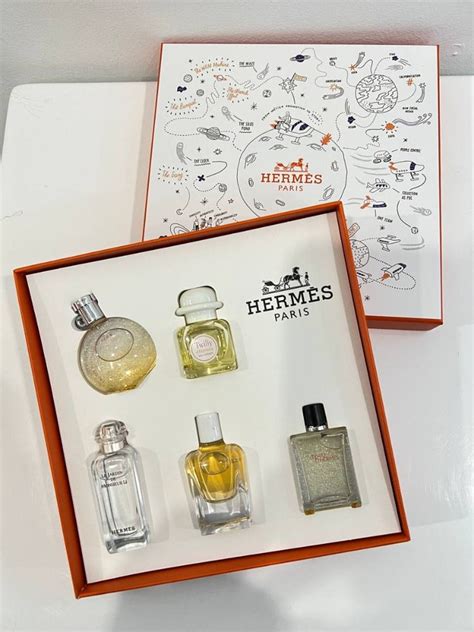 hermes mens fragrance gift set|Hermes miniature perfume gift set.